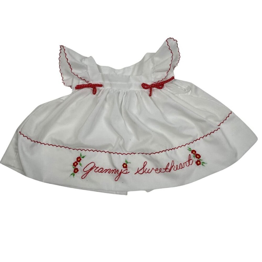 Vintage Infant Dress Size 3-6 months Granny's Sweetheart White Embroidered Dress